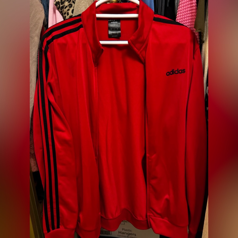 Adidas Men's Red Windbreaker